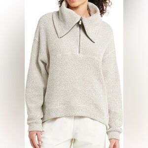 Sweaty Betty Restful Boucle Half‑Zip Sweatshirt Size 6 Neutral Comfy